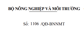 Quyết định công bố Hiện trạng rừng toàn quốc năm 2025 Số 1106/QĐ-BNNMT ngày 31/3/2025 